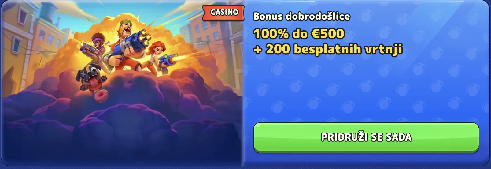 Pridruži se sada i preuzmi svoj casino bonus dobrodošlice Bonus dobrodošlice u casinu Pistolo – 100% do 500 € + 200 besplatnih vrtnji